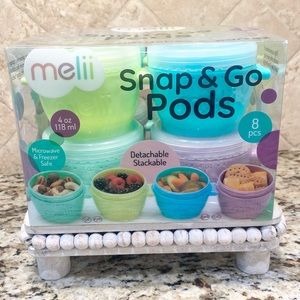 NEW Melii Snap & Go Pods For Baby Food And Snack Storage - Set Of Eight